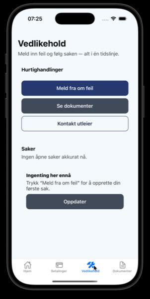 Vedlikehold — meld feil
