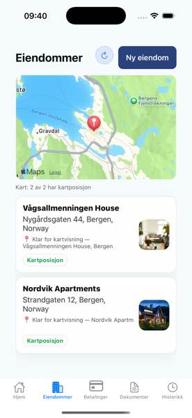Eiendommer med kart